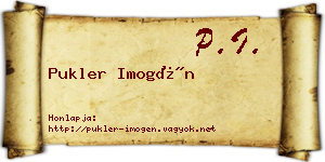 Pukler Imogén névjegykártya